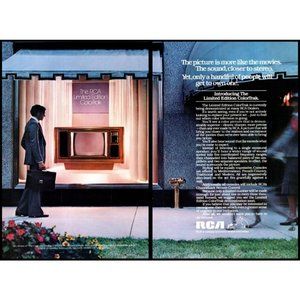 1979 RCA Limited Edition ColorTrack TV Vintage Print Ad Suit Window Wall Art